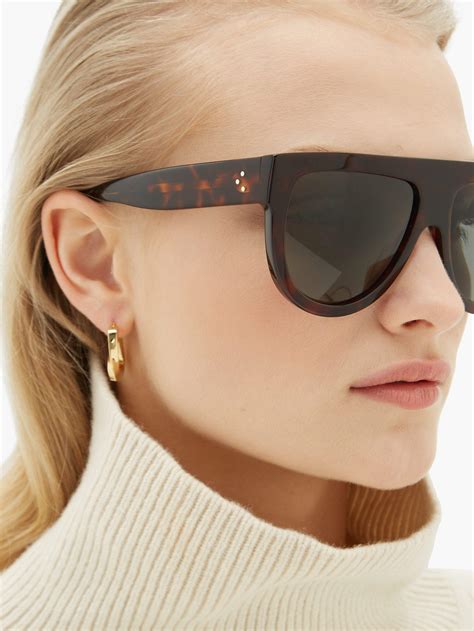 celine black havana tortoise sunglasses|celine flat top sunglasses tortoise.